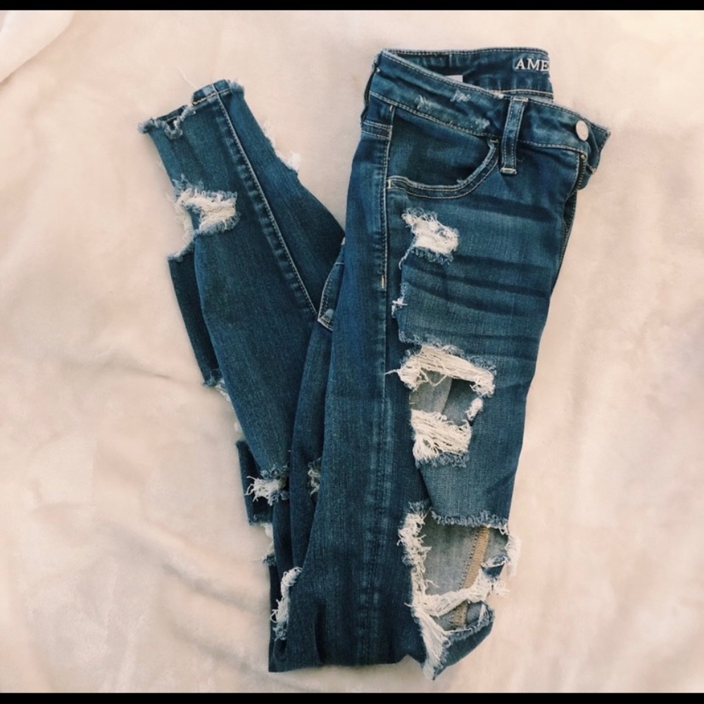 AE high rise ripped jeans